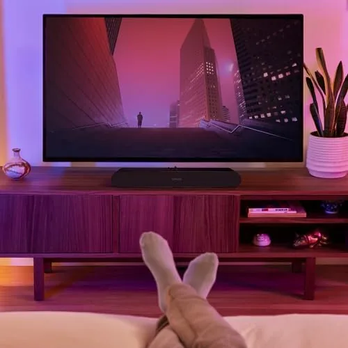 Sonos Ray soundbar unboxed with power and optical cables