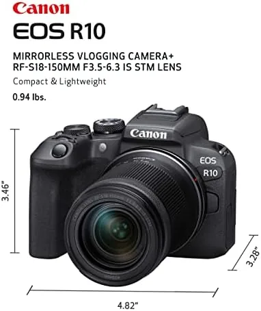 Detail shot of the Canon EOS R10 RF-S18-150mm F3.5-6.3 is STM Lens Kit, Mirrorless features