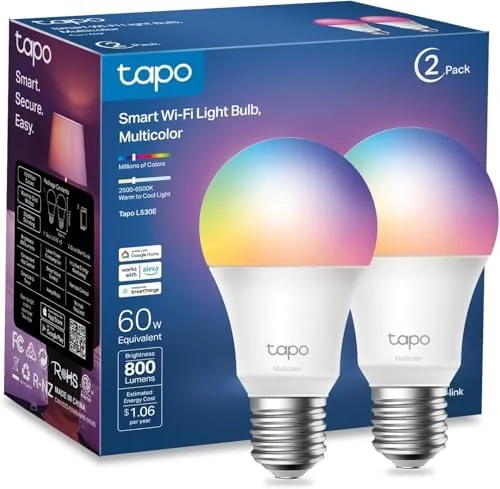 Tapo L530E multicolor smart bulb in a frosted white finish