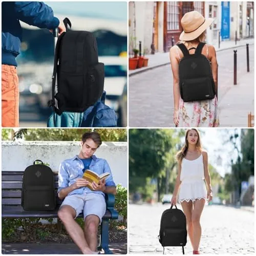 Close look at the YAMTION Black Backpack for Women Men,Casual School Backpack Teen Boys build quality