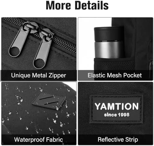 The YAMTION Black Backpack for Women Men,Casual School Backpack Teen Boys in real use