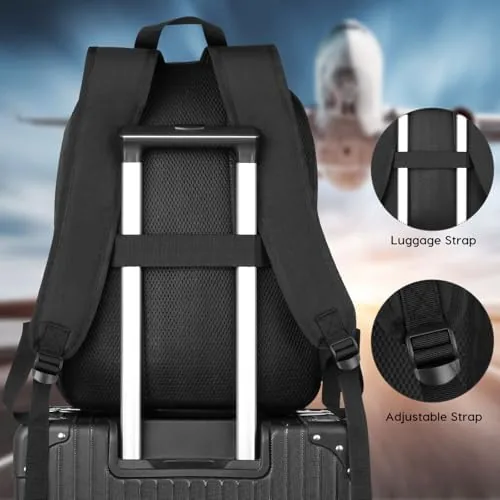 Another view of the YAMTION Black Backpack for Women Men,Casual School Backpack Teen Boys