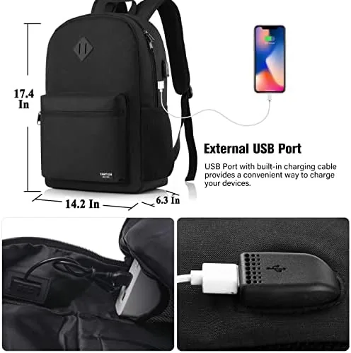 Testing the YAMTION Black Backpack for Women Men,Casual School Backpack Teen Boys over two weeks
