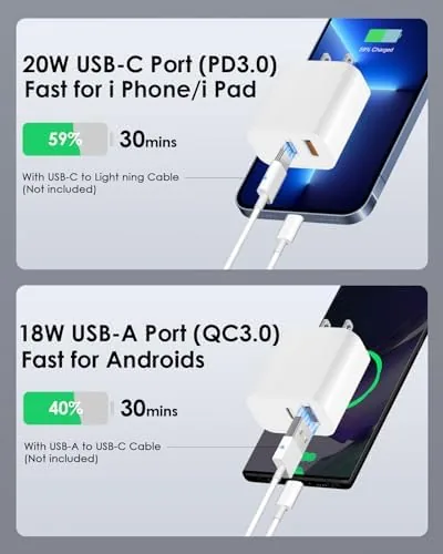 Phone and earbuds charging simultaneously from one dual port charger