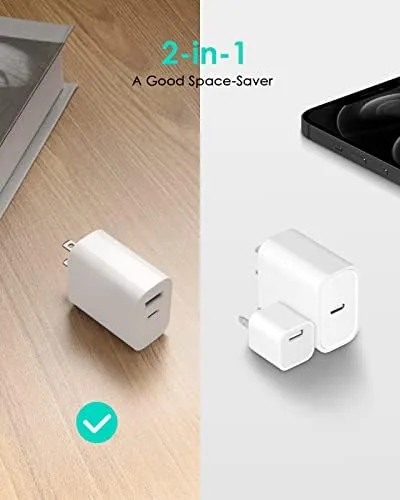 Charger packed in a travel pouch with folded prongs
