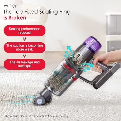 The repaired vacuum cleaning a carpeted room without dust leakage