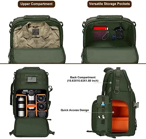 Close look at the MOSISO Camera Backpack, DSLR/SLR/Mirrorless Tactical Camera Bag Case | Photography build quality