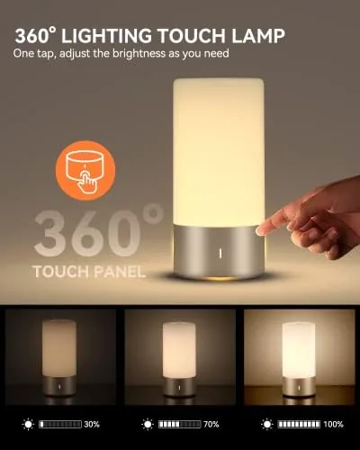 Close up of the touch zones on the lamp surface