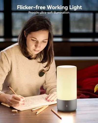 The lamp showing its RGB color mode in a dark room