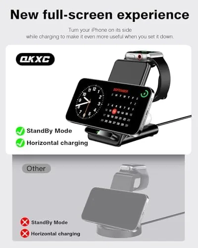 Close look at the Wireless Charging Station,3 in 1 Charging Stand for Apple Multiple build quality
