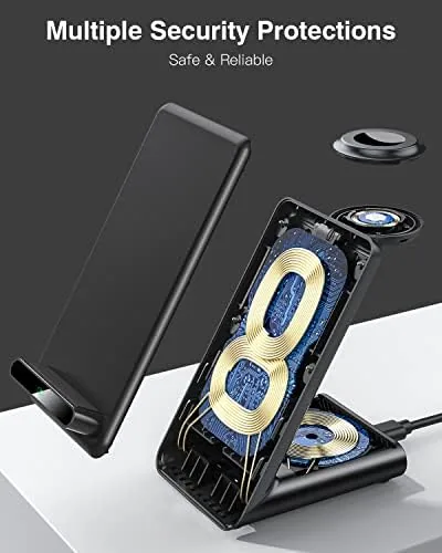 Another view of the Wireless Charging Station,3 in 1 Charging Stand for Apple Multiple
