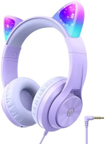 Overview of the iClever HS20 Kids Headphones for Toddler Girls, Cat Ear LED