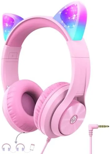 Testing the iClever HS20 Kids Headphones for Toddler Girls, Cat Ear LED over two weeks