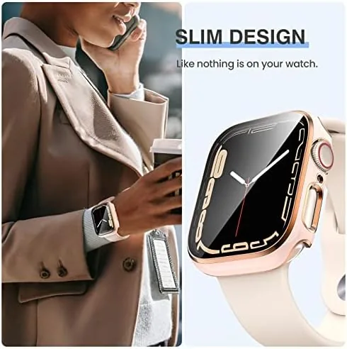 The Tensea 3PCS for Apple Watch Screen Protector Case 40mm SE in real use