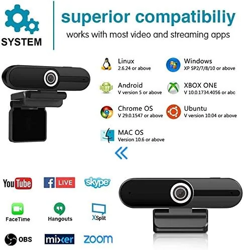The 4K Webcam, HD Webcam 8MP- Laptop PC Desktop Computer Web compared in context