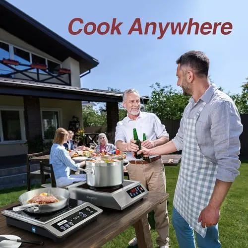 Another view of the ChangBERT Induction Cooktop, Commercial Grade Portable Cooker, Large 8" Heating