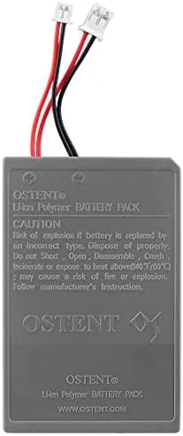 The OSTENT 1000mAh battery pack shown on a workbench next to a DualShock 4