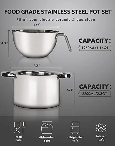 Close up of the brushed 304 stainless steel finish and the pot handle