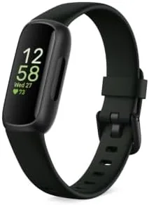 The Fitbit Inspire 3 in Midnight Zen worn on a wrist showing the color display