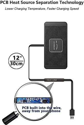 Detail shot of the Wireless Car Charger Qi Charging Pad Fast 15W 10W 7.5W features
