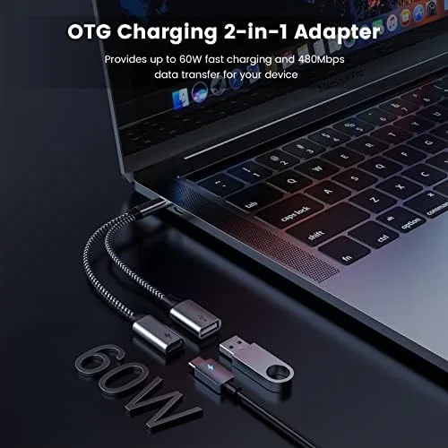Close look at the USB C OTG with Charging OTG adapter Type C OTG build quality