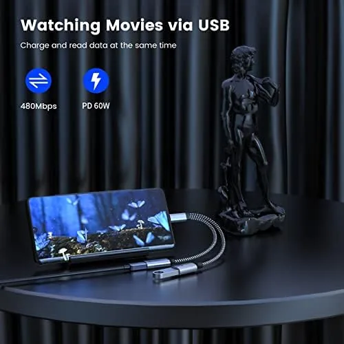 Another view of the USB C OTG with Charging OTG adapter Type C OTG
