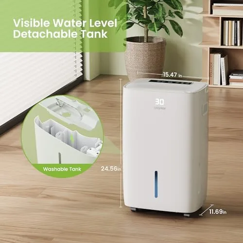The Waykar 130 Pints 6,500 Sq. Ft Dehumidifier with Drain Hose compared in context