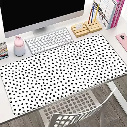 Close look at the Boho Desk Mat, Polka Dot Large Mouse Pad Desk Pad build quality