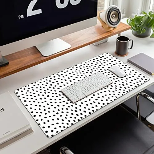 The Boho Desk Mat, Polka Dot Large Mouse Pad Desk Pad in real use