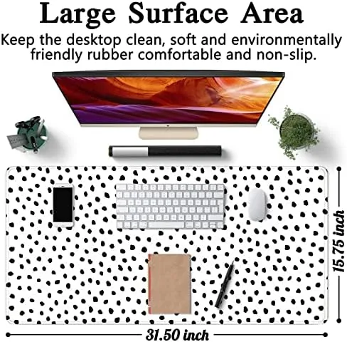 The Boho Desk Mat, Polka Dot Large Mouse Pad Desk Pad compared in context