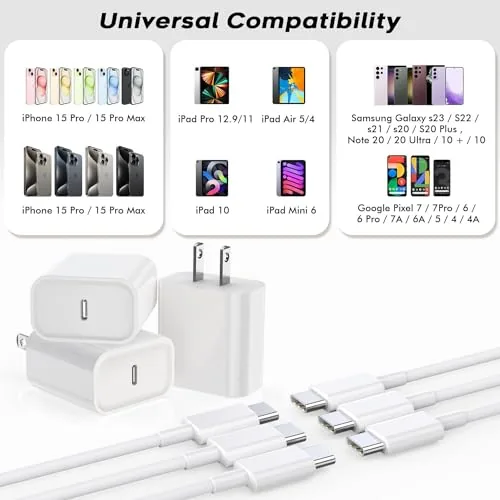 Close look at the Fast USB C Charger Block,3Pack Long 6FT USBC to USBC build quality