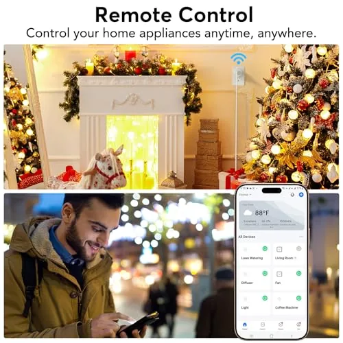 The EIGHTREE app home screen showing the four named smart plugs