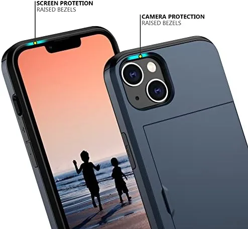 The Nvollnoe for iPhone 14 Case with Card Holder Blue | in real use