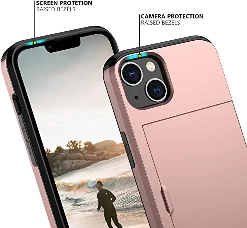 The Nvollnoe for iPhone 14 Plus Case with Card Holder Rose in real use
