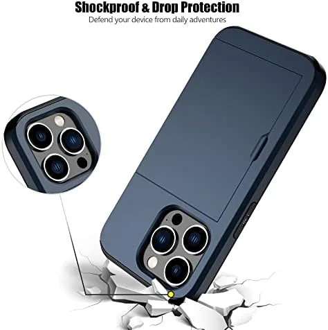 Another view of the Nvollnoe for iPhone 14 Pro Case with Card Holder Blue
