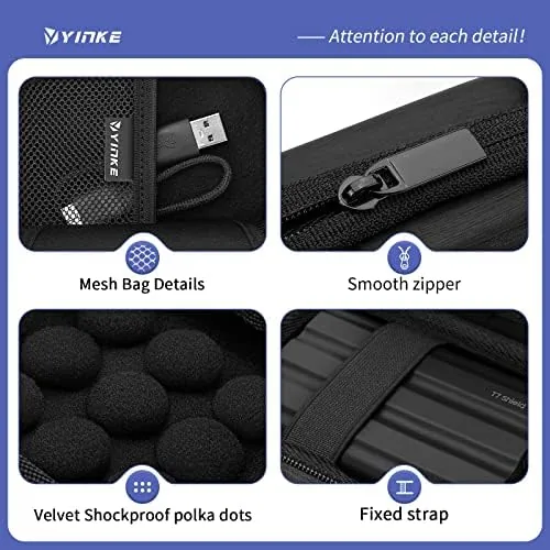 Detail shot of the YINKE Case Compatible with Samsung T7 Shield/ T9 / T7 features