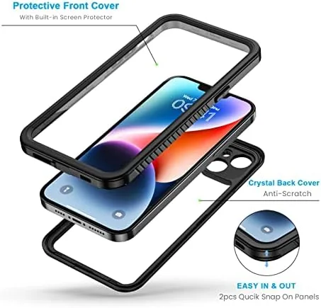 Detail shot of the Lanhiem for iPhone 14 Case, IP68 Waterproof Dustproof with Built-in features