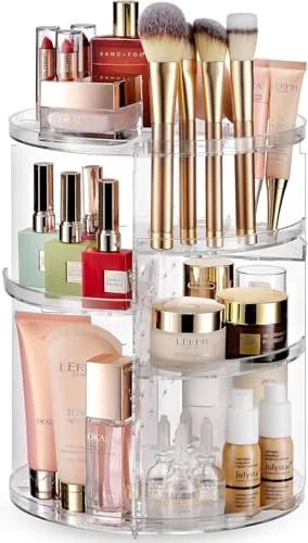 Masirs 360 Rotating Makeup Organizer Review: Clear Storage That Turns to You