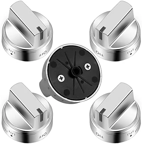Front view of the AMI PARTS stainless steel WB03X24818 stove knob