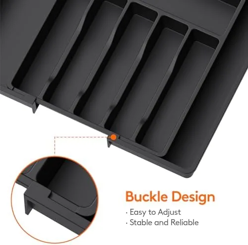 The organizer drawer loaded with forks, spoons, knives, and chopsticks in order