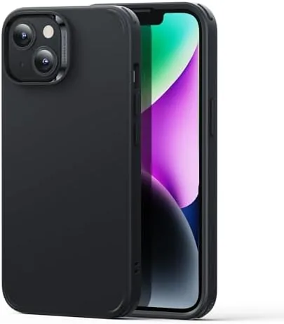 Black ESR MagSafe case fitted on an iPhone showing the slim profile