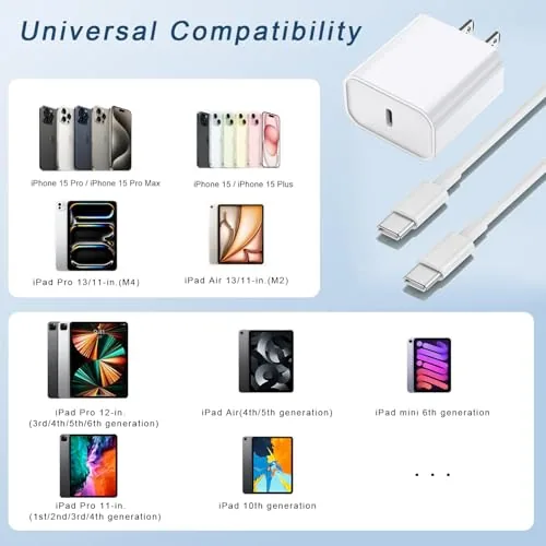 Another view of the 10FT Fast Charging Cord for iPhone 17 16e 15,3Pack Extra