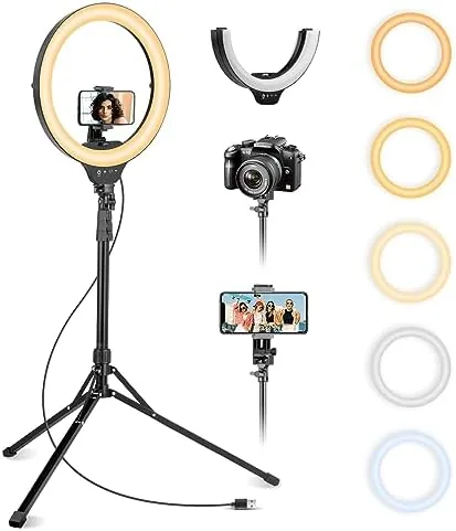 Overview of the Aureday 14'' Selfie Ring Light with 62'' Tripod Stand and