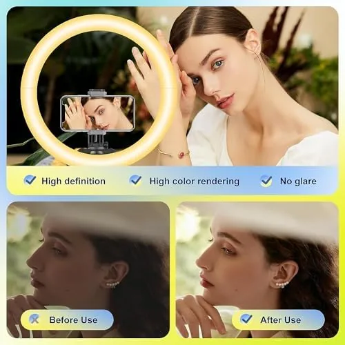 Close look at the Aureday 14'' Selfie Ring Light with 62'' Tripod Stand and build quality