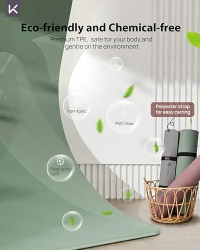 The KEEP Extra Wide Yoga Mat, 7mm Thick 72" x 32" in real use
