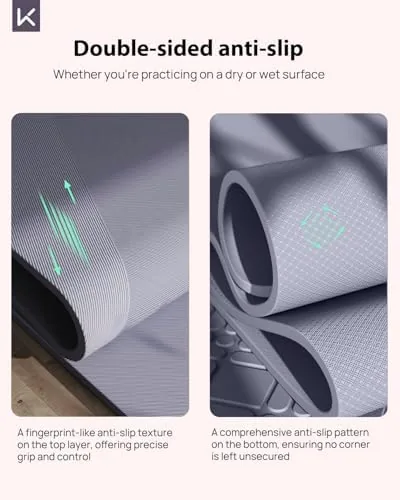 The KEEP Extra Wide Yoga Mat, 7mm Thick 72" x 32" in real use