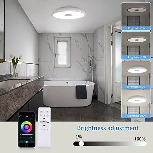 The Smart Waterproof LED Flush Mount Ceiling Light Fixture,11 inch 18W,with in real use