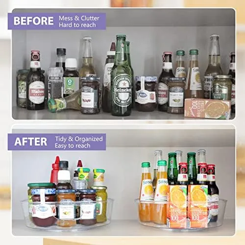 The Guzon turntable loaded with spice jars in a pantry shelf