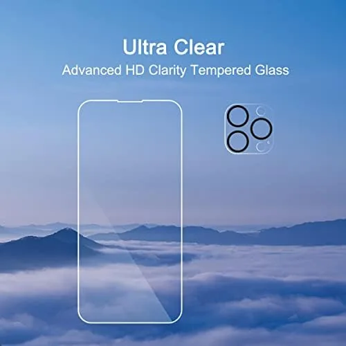 The Ailun Screen Protector + Camera Lens Protector for iPhone 14 in real use