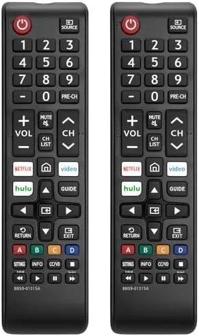 Front view of the universal remote for Samsung TV with its buttons
